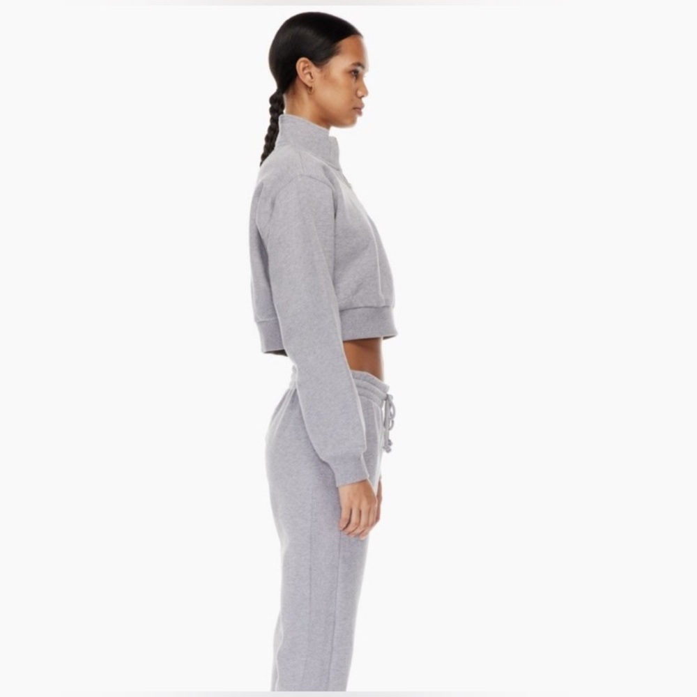 New Aritzia TNA Airy Perfect Grey Quarter-Zip Pullover French Terry Sweatshirt - Picture 5 of 12